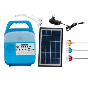 6PCS Multifunctional Emergency Solar Home Lighting System Panel Mini Kit