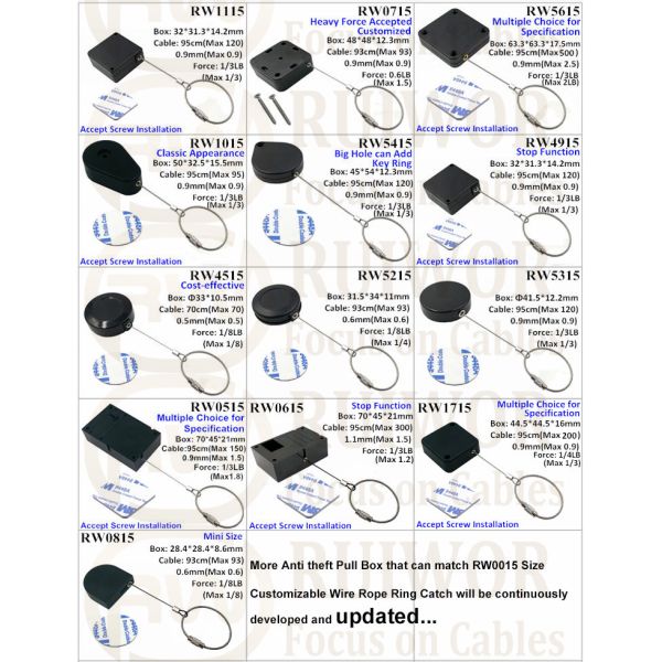 RW4515 Round Display Pull Box Plus Wire Rope Ring Catch