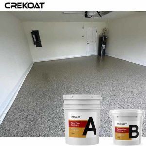 Long Lasting Epoxy Flake Floor Coating Paint With Grey Color Chips