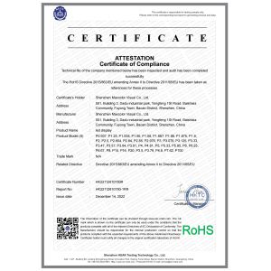 Shenzhen Maxcolor Visual Co., Ltd. Certifications