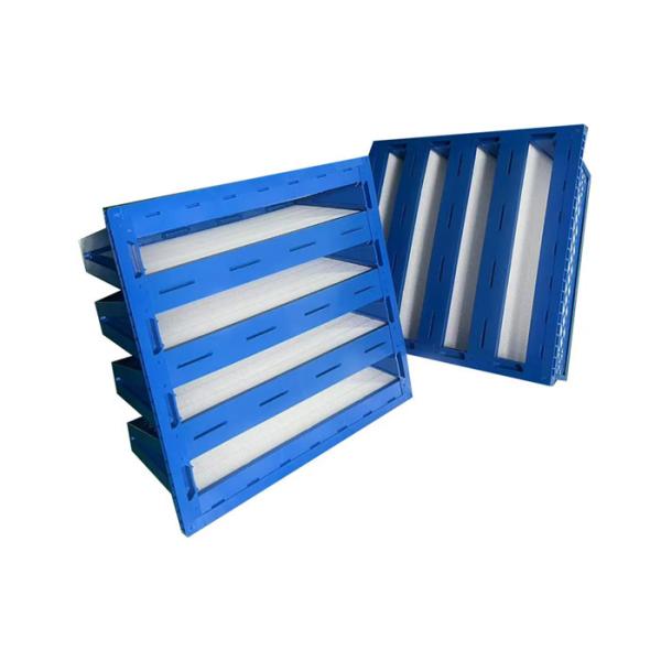 Quality Plastic Frame V Bank Filter With High Filtration Efficiency 99.9% And Dust Holding Capacity 200-2400 G/m2 for sale