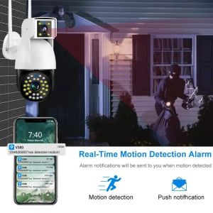 Outdoor Wifi Wireless Camera System 4MP 4G CCTV Security Video Dual Lens IP