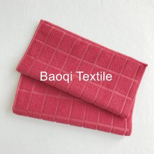 Red color size 16”100% poly microfiber cleaning cloth， tea towels dry water