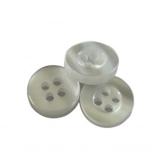 Wholesale White Color Plastic Shirt Buttons With Rim Pearl Effect In 18L Use On Shirt from china suppliers