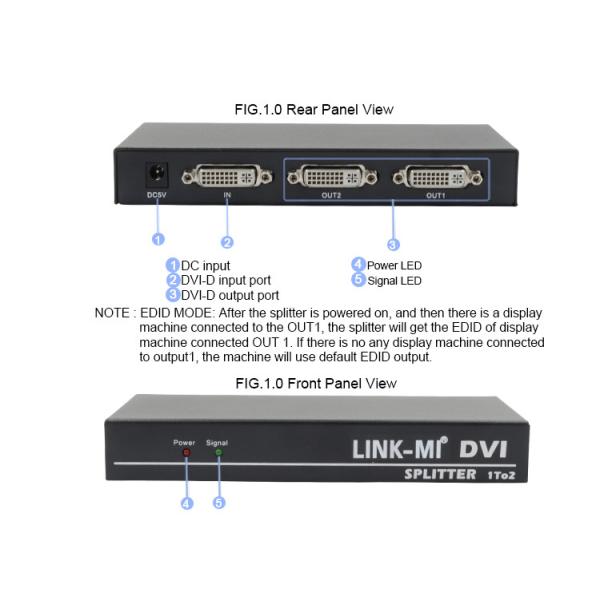 4096x2160 30Hz Video HDMI Switch DVI 1x2 SPLITTER