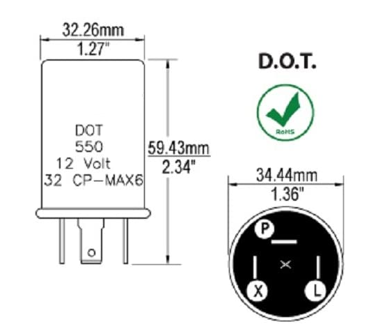 3 Terminals 550 Long Turn Signal Flasher Relay Aluminum Cover For Hazard Warning