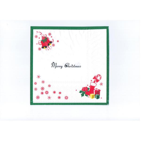 Disposable Christmas Paper Serviettes , SGS 1.27*3.4m Kitchen Napkins Paper