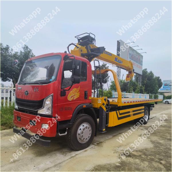 4 * 2 SINOTRUK 10 Tons Plate Tractor With 4 Sections 8 Tons Crane/tilt Tray Towing With 8 Tons Crane