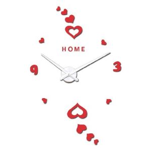 Arabic Digital Heart Romantic Wall Art Clock Home Decor Large 3D Hanging Wall