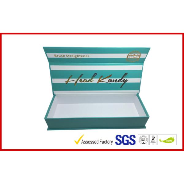 Magnetic gift boxes for hair extension , 1500g Hard board box with logo embossed and foiled