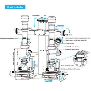 Opto - Edu Digital Comparison Microscope A18.4902 With Sony Imx274 Coms Sensor