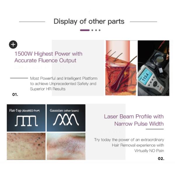 Touch Screen Triple Wavelength Diode Laser 755nm 808nm 1064nm For Spa Salons