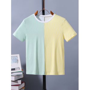 Wholesale Children Custom T Shirts Stripe Design 8T-14T Machine Washable from china suppliers