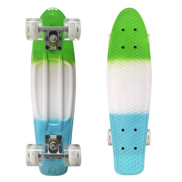 Quality 3 In 1 Color Deck Complete Rainbow Penny Board Plastic Retro Cruiser Skateboard for sale