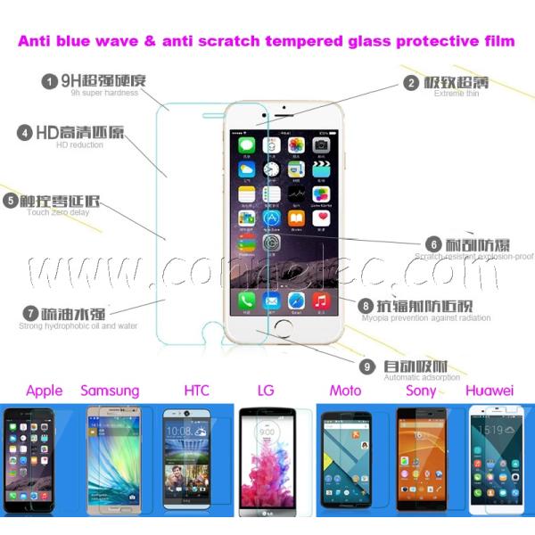 anti scratch tempered glass protective film for Iphone 6(plus), Iphone 6(plus) glass film