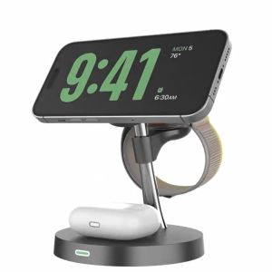 3W Watch Position 15W Base Position Folding Wireless Charging Stand With Zinc