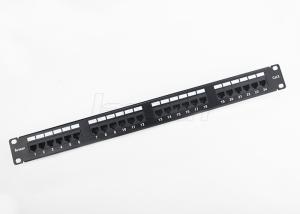 China Removable Back Bar Cat6 24 Port Patch Panel / Network Patch Panel With Dust Cover on sale