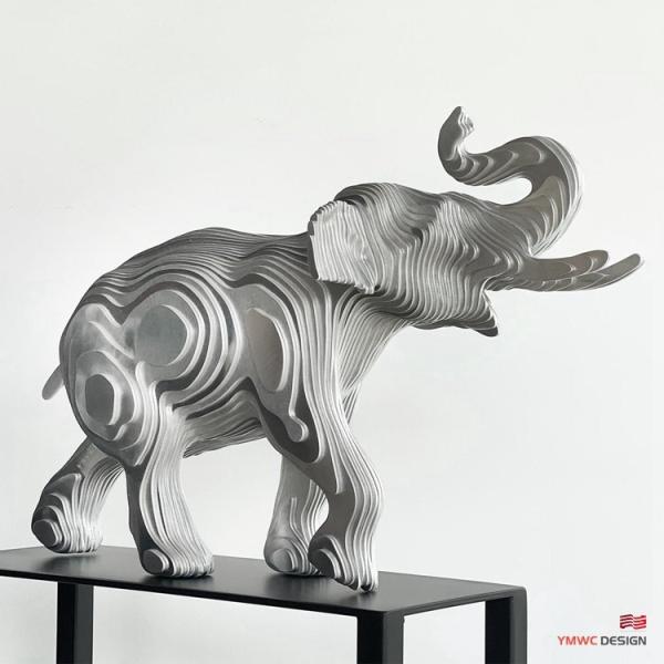 Custom Metal Animal Statue Life-Size Bronze Elephant Sculpture Made of Stainless Steel