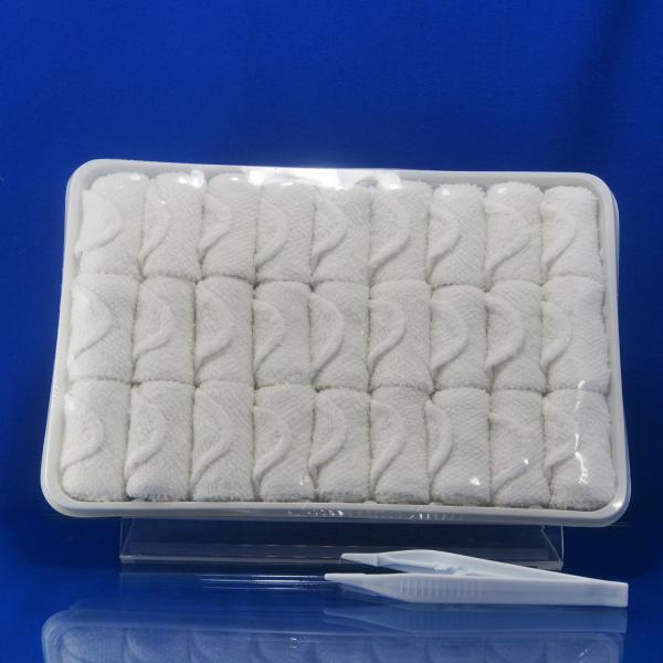 Perfumed Rolled Cotton Cold Refreshing Airline Towel with Tong in Tray