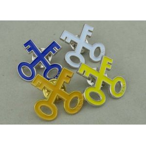 Cross Key Soft Enamel Pin Gold Plating Zinc Alloy Die Casting