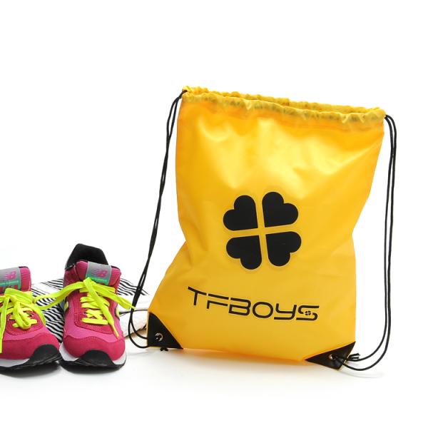 Yellow Nylon 190T Drawstring Packaging Bags 10Kg Durability