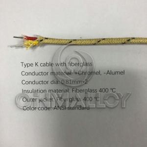 China High Temperature Type K Thermocouple Extension Cables Fiberglass Insulation on sale