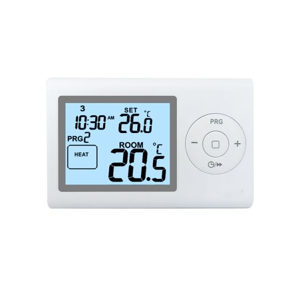 Green Backlight Color Boiler Temperature Control Thermostat White Color