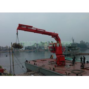 Red Folding Jib Crane High Durability Impact Resistance Overload Protection