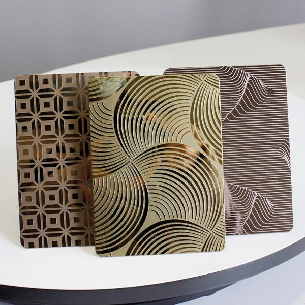 Quality Mirror Etching Decorative Stainless Steel Sheet Pvd Color For Elevator Panel Door And Cabin for sale