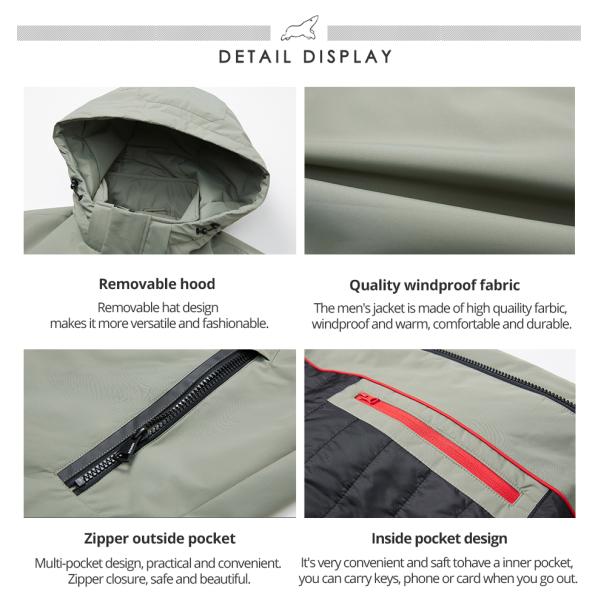 Multiple Pockets Man Sping Autumn Coat Casual Winter Coat For Water Washing Hand Washing