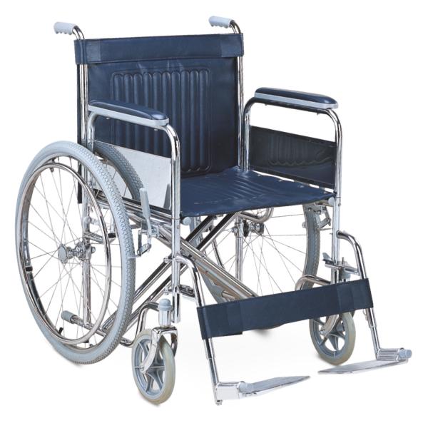Quality XL Size 20'' Seat WidthFolding Steel Wheelchair With Detachable Armrest Detachable Footrest for sale