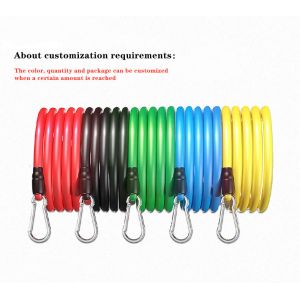 1.2m Natural Latex Pull Rope Elastic Resistance Bands 11 Pcs Set