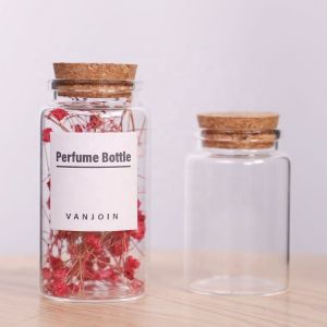 150ml 200ml Saffron Spice Glass Storage Bottle With Wooden Cork Cap