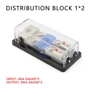 2 Way Car Fuses Box Holder 8GA Input Output AFS Mini ANL Fuse Block for 60A Fuse
