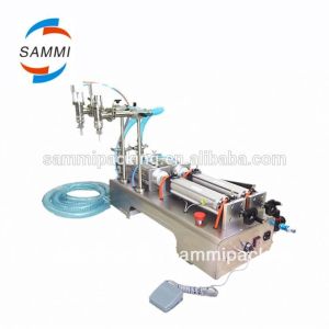 100-1000ml Semi Automatic Double Filling Heads Volumetric Piston Liquid Dosing