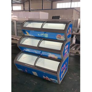 3 Tiers Ice Cream Display Freezer With LED Lighting For frozen treats business