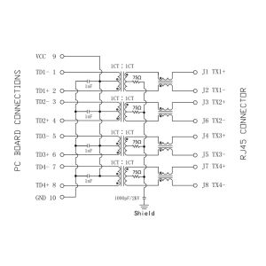 MJ-11U2GYA5-G110 RJ45 Modular Jack 10Pin Shielded with Leds Rugged Tablet PC