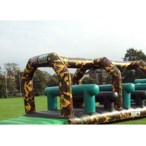 Camouflage Giant Army inflatable children's assault course , assault course