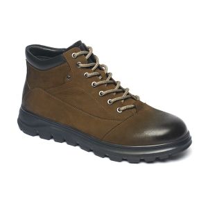 China Tan Lace-up Anti Skid Mens Leather Ankle Casual Boots on sale