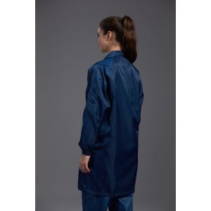 Dark Blue Clean Room Smock , Esd And Antistatic Uniform CE Approved