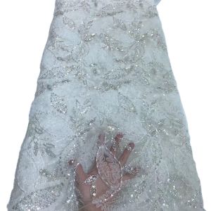 Wholesale 2023 new and high quality Australian beaded lace wedding dress with shiny beaded Europe and America lace for wedding for party from china suppliers