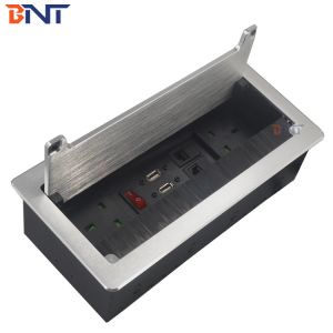 aluminum uk power mini round table mount socket with rj45 usb charging