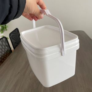3L Square Bucket Pail with Blue Silk Screen/Heat Transfer/IML Printing