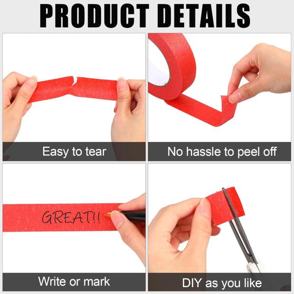 Customizable Size Manufacturers Hot Selling Red Masking Tape