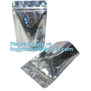 Bagease Star pack Rainbow Shiny Transparent Foil Resealable Stand Up Pouch For