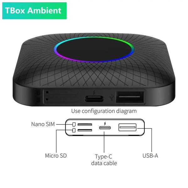 Quality Cpc200 Tbox Ambient Usb Tbox Ambient Android 13.0 Wireless Adapter CarPlay Ai Box Sim Tf Card Slot Wireless Mouse Remote Control Car Play Box for sale