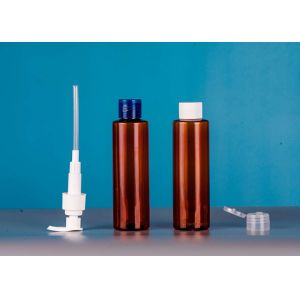 160Ml Empty Plastic Bottles With Flip Top Cap, Amber Containers, Refillable