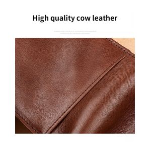 Customized Men's Slim Genuine Leather Wallet Rfid Holder Purse with Open Closure