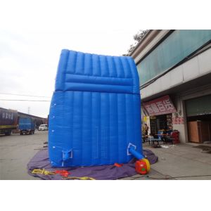 Customized Large Commercial Inflatable Slide Blue Curvy / Blue Wave