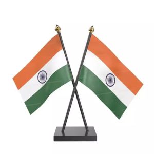 100D Polyester Fabric Custom Desk Flag Office Table Flag With Metal Pole